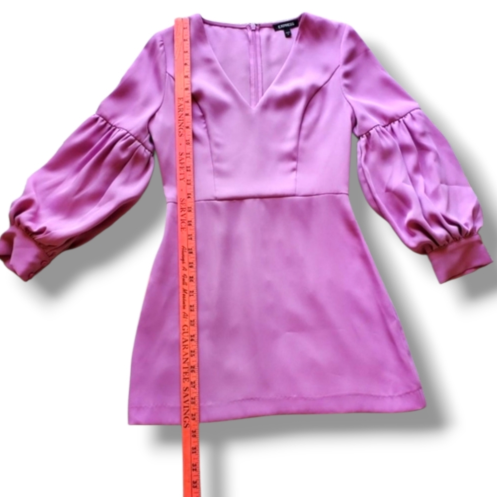 Express Barbiecore Puff Sleeve Dress